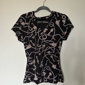 Rope and Key Design Printed Blouse size S